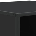 Tavolino da Salotto Nero 80x80x30 cm in Truciolato e Metallo