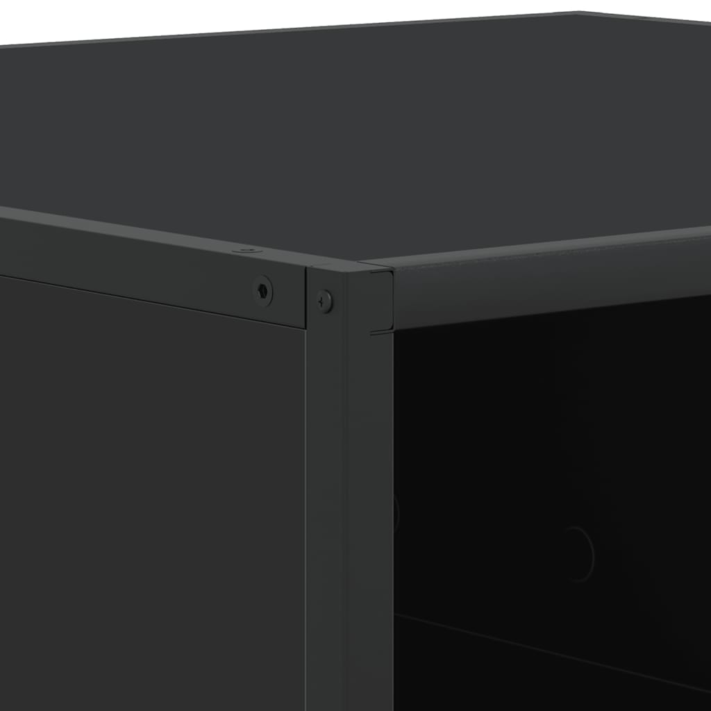 Tavolino da Salotto Nero 80x80x30 cm in Truciolato e Metallo