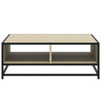 Tavolino Rovere Sonoma 80x80x30 cm in Truciolato e Metallo