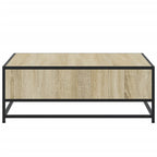 Tavolino Rovere Sonoma 80x80x30 cm in Truciolato e Metallo