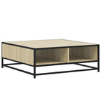 Tavolino Rovere Sonoma 80x80x30 cm in Truciolato e Metallo