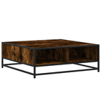 Tavolino Rovere Fumo 80x80x30 cm in Truciolato e Metallo