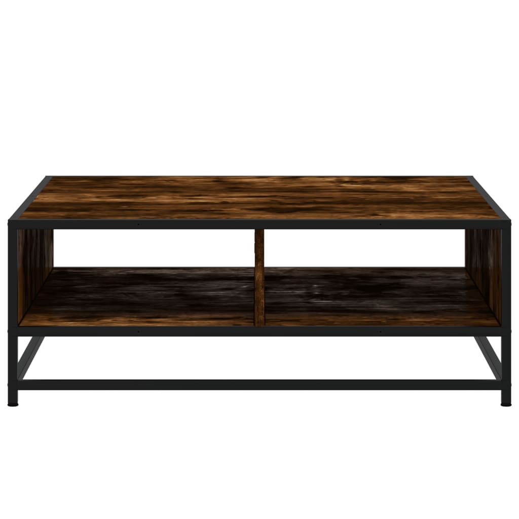 Tavolino Rovere Fumo 80x80x30 cm in Truciolato e Metallo