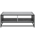 Tavolino Grigio Sonoma 80x80x30 cm in Truciolato e Metallo