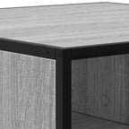 Tavolino Grigio Sonoma 80x80x30 cm in Truciolato e Metallo