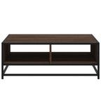 Tavolino Rovere Marrone 80x80x30 cm in Truciolato e Metallo
