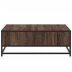 Tavolino Rovere Marrone 80x80x30 cm in Truciolato e Metallo