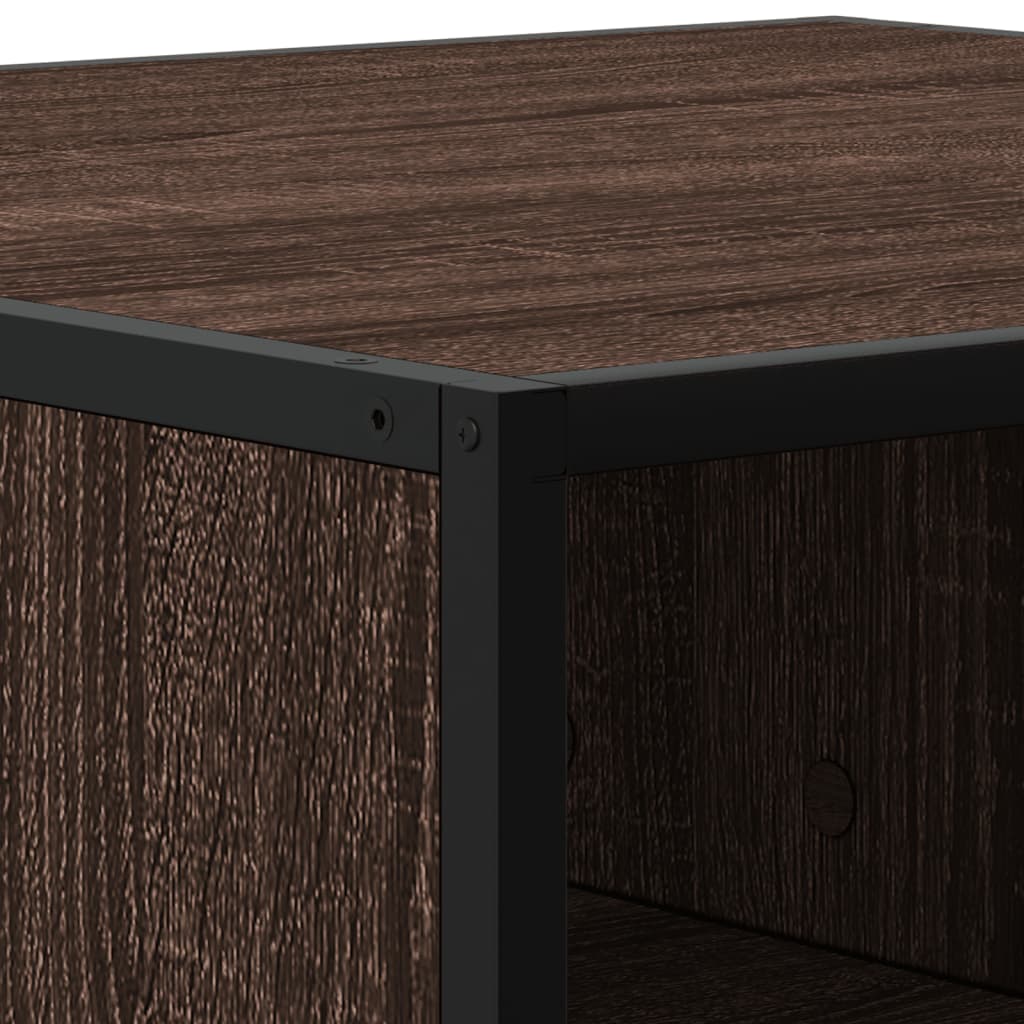 Tavolino Rovere Marrone 80x80x30 cm in Truciolato e Metallo