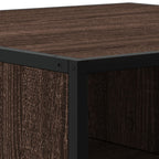 Tavolino Rovere Marrone 80x80x30 cm in Truciolato e Metallo