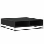 Tavolino Nero 100x100x30 cm Legno in Truciolato e Metallo