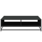 Tavolino Nero 100x100x30 cm Legno in Truciolato e Metallo