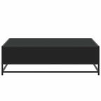 Tavolino Nero 100x100x30 cm Legno in Truciolato e Metallo