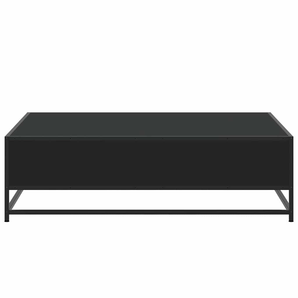 Tavolino Nero 100x100x30 cm Legno in Truciolato e Metallo