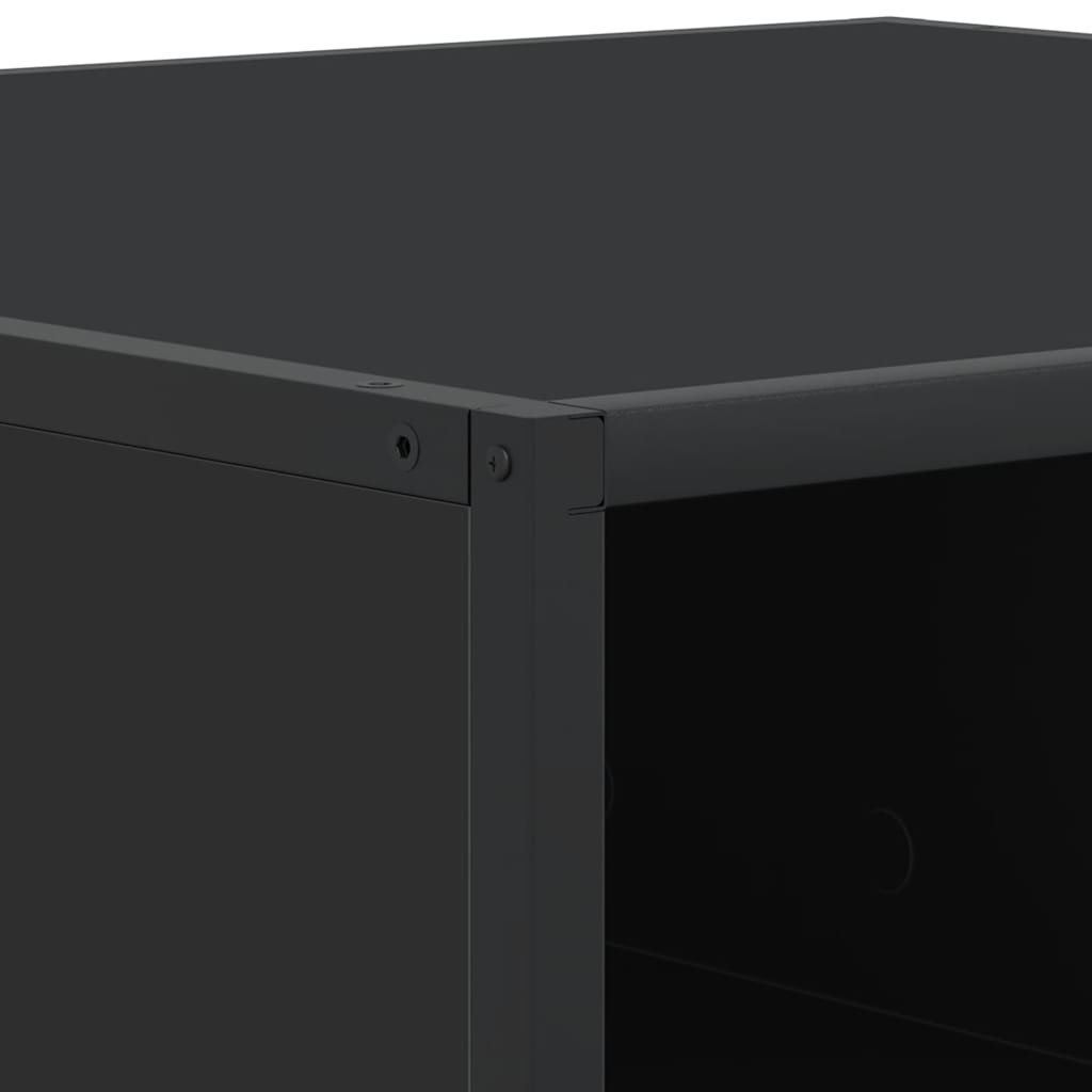 Tavolino Nero 100x100x30 cm Legno in Truciolato e Metallo