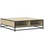 Tavolino Rovere Sonoma 100x100x30 cm in Truciolato e Metallo