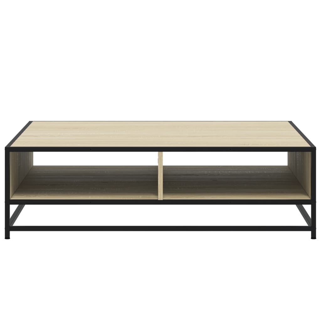 Tavolino Rovere Sonoma 100x100x30 cm in Truciolato e Metallo