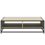 Tavolino Rovere Sonoma 100x100x30 cm in Truciolato e Metallo