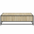 Tavolino Rovere Sonoma 100x100x30 cm in Truciolato e Metallo