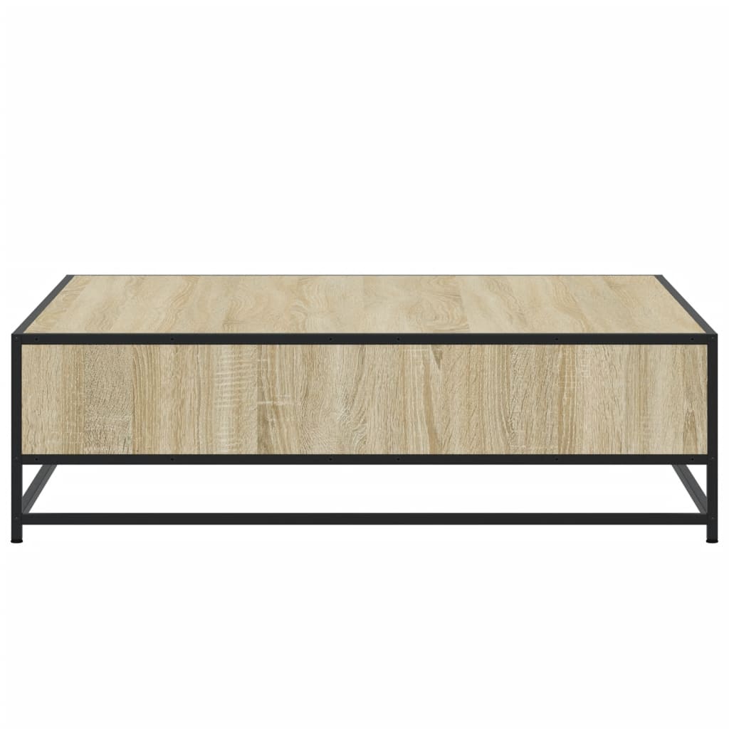 Tavolino Rovere Sonoma 100x100x30 cm in Truciolato e Metallo