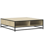 Tavolino Rovere Sonoma 100x100x30 cm in Truciolato e Metallo