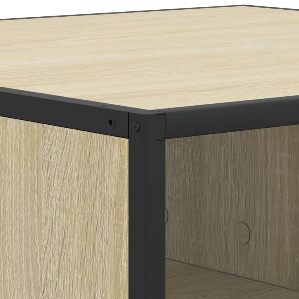 Tavolino Rovere Sonoma 100x100x30 cm in Truciolato e Metallo