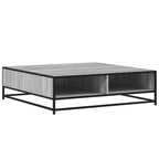 Tavolino Grigio Sonoma 100x100x30 cm in Truciolato e Metallo