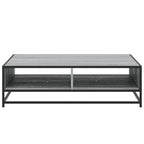 Tavolino Grigio Sonoma 100x100x30 cm in Truciolato e Metallo