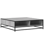 Tavolino Grigio Sonoma 100x100x30 cm in Truciolato e Metallo