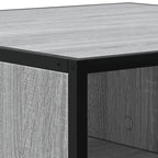 Tavolino Grigio Sonoma 100x100x30 cm in Truciolato e Metallo