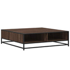Tavolino Rovere Marrone 100x100x30 cm in Truciolato e Metallo