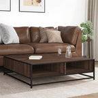 Tavolino Rovere Marrone 100x100x30 cm in Truciolato e Metallo