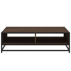 Tavolino Rovere Marrone 100x100x30 cm in Truciolato e Metallo