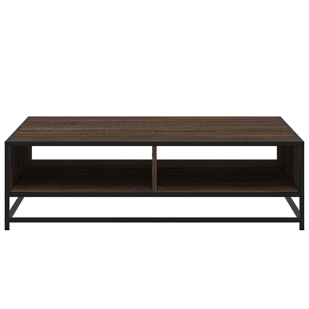 Tavolino Rovere Marrone 100x100x30 cm in Truciolato e Metallo