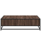 Tavolino Rovere Marrone 100x100x30 cm in Truciolato e Metallo