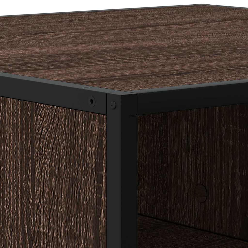 Tavolino Rovere Marrone 100x100x30 cm in Truciolato e Metallo