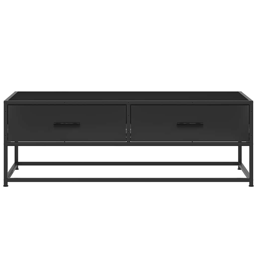 Tavolino Salotto Nero 100x50x35 cm Legno Multistrato e Metallo