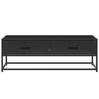 Tavolino Salotto Nero 100x50x35 cm Legno Multistrato e Metallo