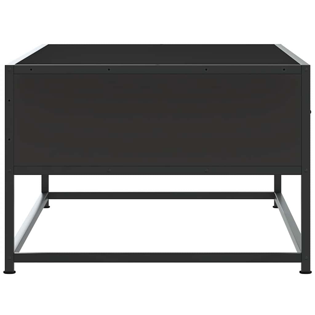 Tavolino Salotto Nero 100x50x35 cm Legno Multistrato e Metallo