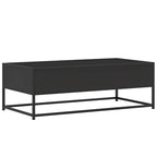 Tavolino Salotto Nero 100x50x35 cm Legno Multistrato e Metallo