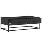 Tavolino Salotto Nero 100x50x35 cm Legno Multistrato e Metallo
