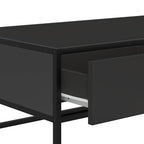 Tavolino Salotto Nero 100x50x35 cm Legno Multistrato e Metallo