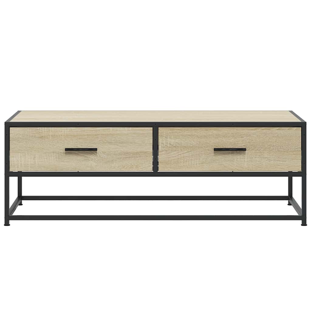 Tavolino Salotto Rovere Sonoma 100x50x35 cm Multistrato Metallo