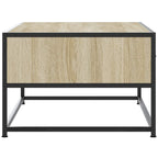 Tavolino Salotto Rovere Sonoma 100x50x35 cm Multistrato Metallo