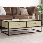 Tavolino Salotto Rovere Sonoma 100x50x35 cm Multistrato Metallo