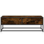 Tavolino Salotto Rovere Fumo 100x50x35 cm Multistrato e Metallo