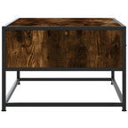 Tavolino Salotto Rovere Fumo 100x50x35 cm Multistrato e Metallo