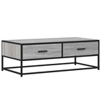Tavolino Salotto Grigio Sonoma 100x50x35cm Multistrato Metallo