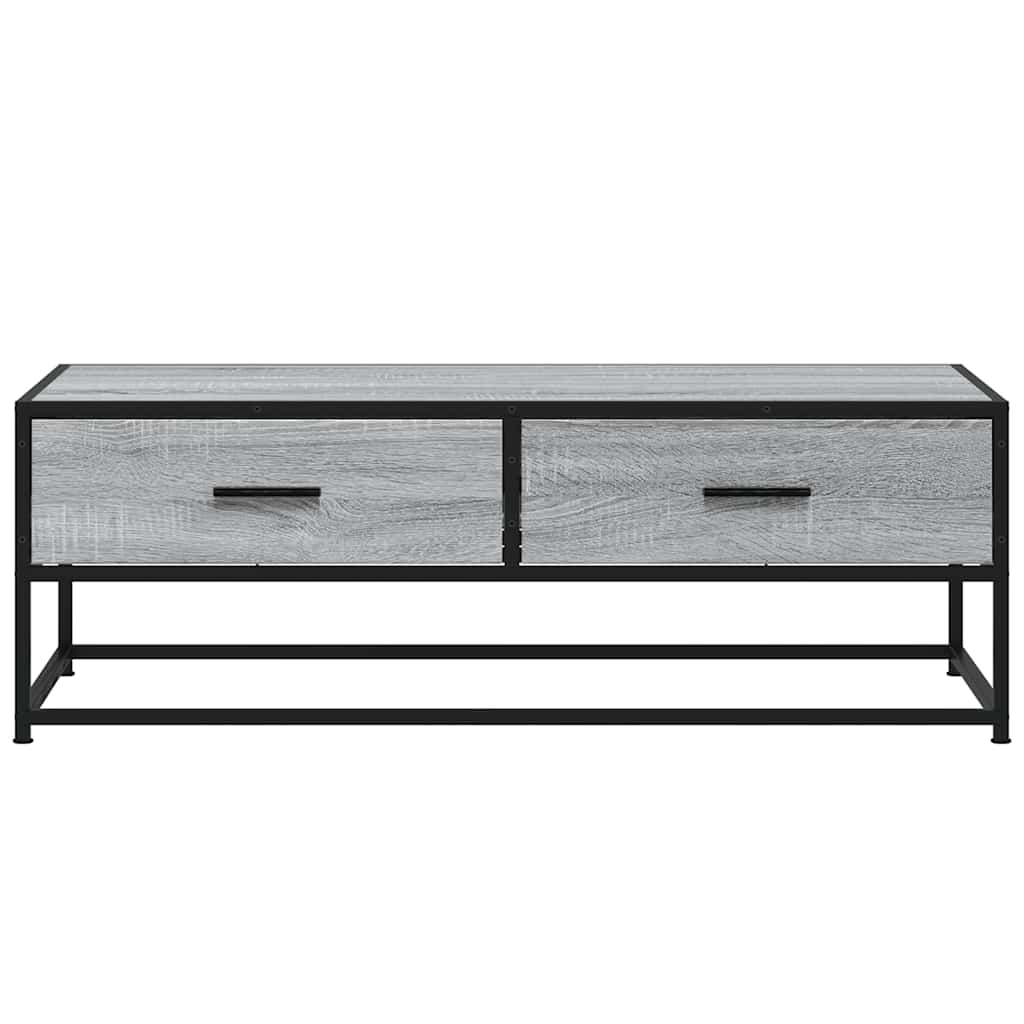 Tavolino Salotto Grigio Sonoma 100x50x35cm Multistrato Metallo