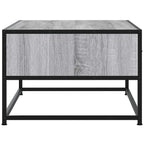 Tavolino Salotto Grigio Sonoma 100x50x35cm Multistrato Metallo