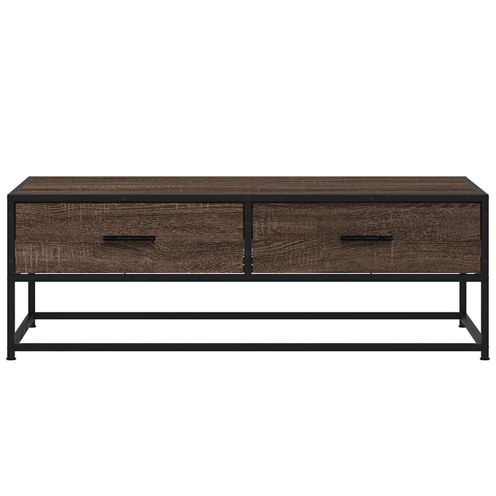 Tavolino Salotto Rovere Marrone 100x50x35cm Multistrato Metallo